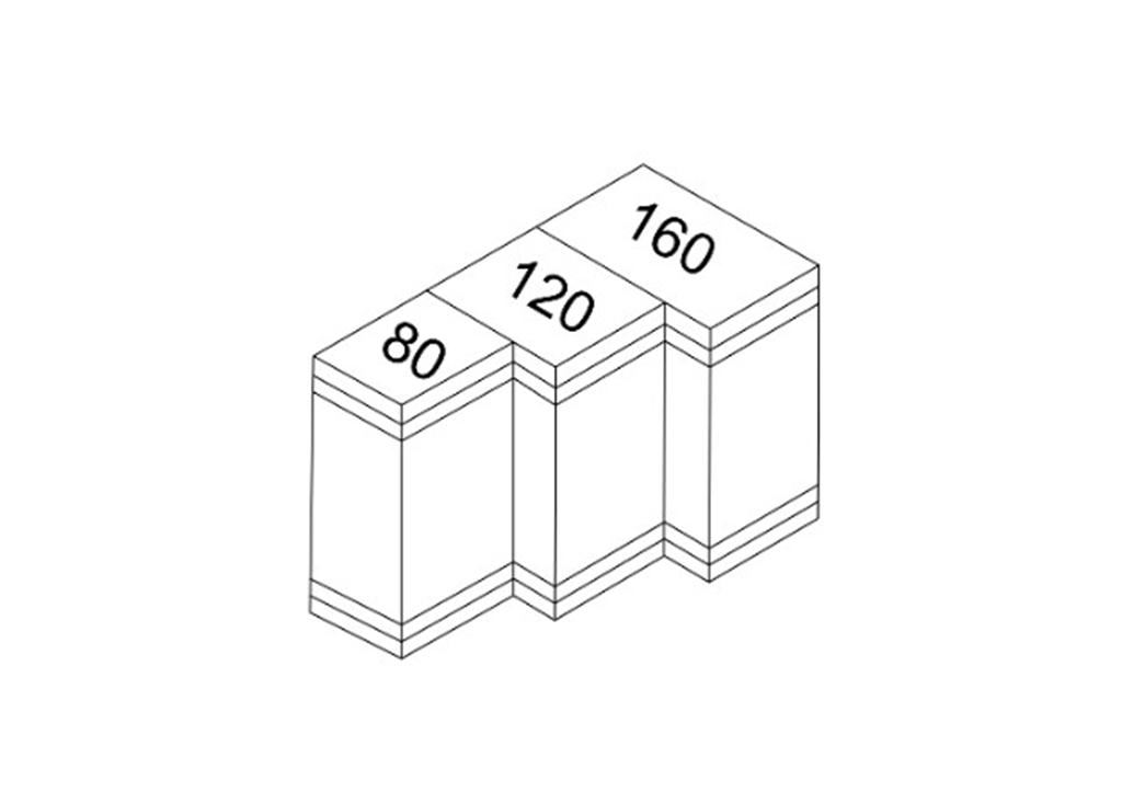 Schemat TIPOMEGA — moduły TIP 80 / 120 / 160 mm